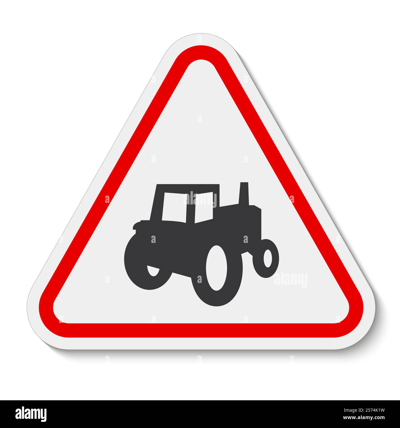 Landmaschinen-Crossing-Schild Auf Weißem Hintergrund Stock Vektor