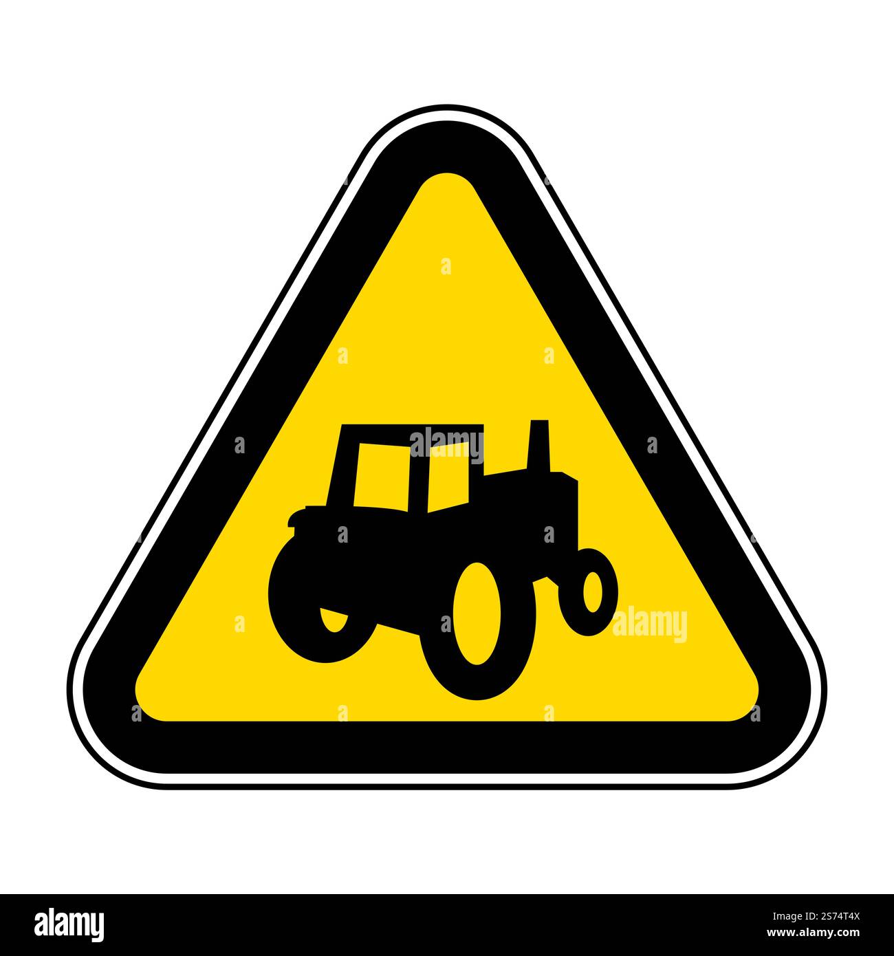 Landmaschinen-Crossing-Schild Auf Weißem Hintergrund Stock Vektor