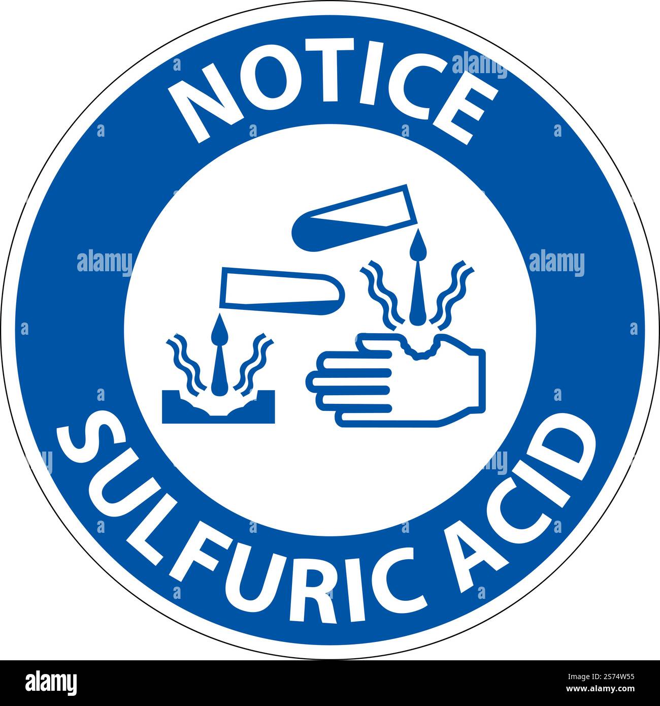 Beachten Sie Das Schwefelsäure-Zeichen Auf Weißem Hintergrund Stock Vektor