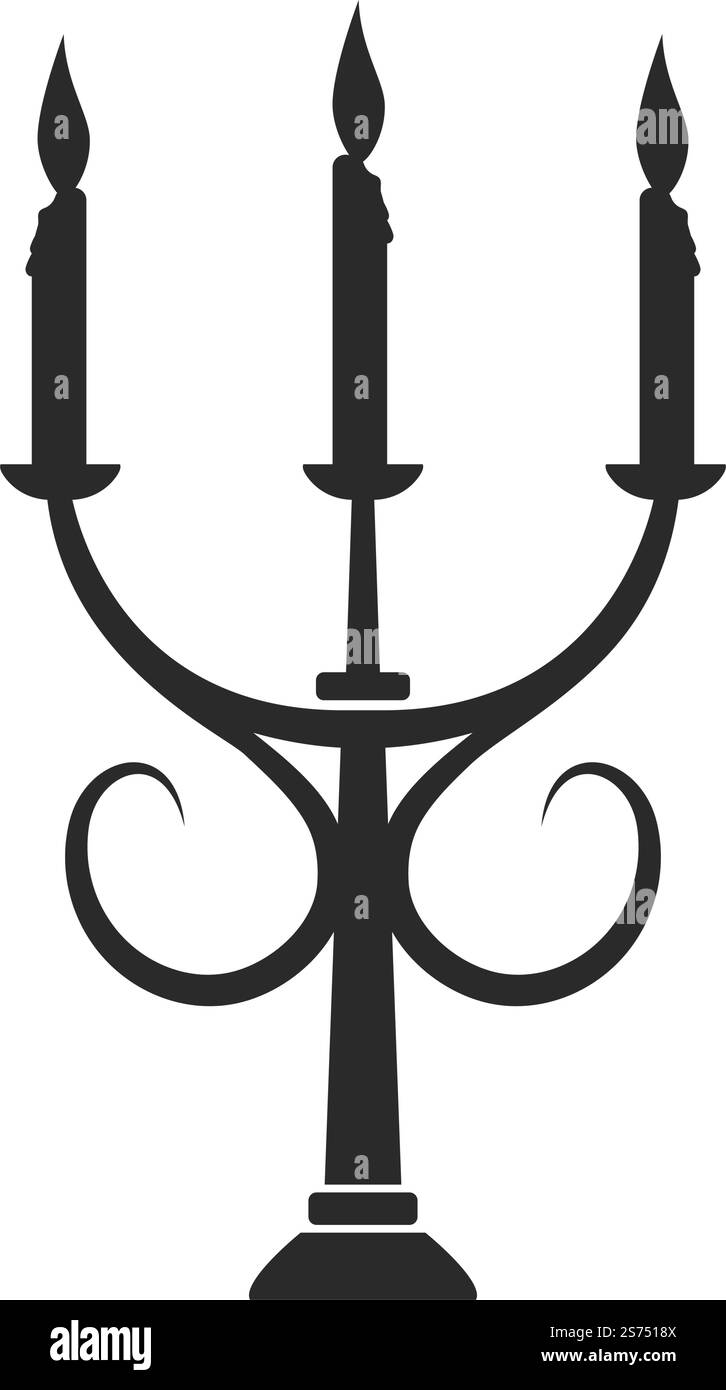 Kerzenlicht-Dinner-Symbol in flachem Design-Vektor Stock Vektor
