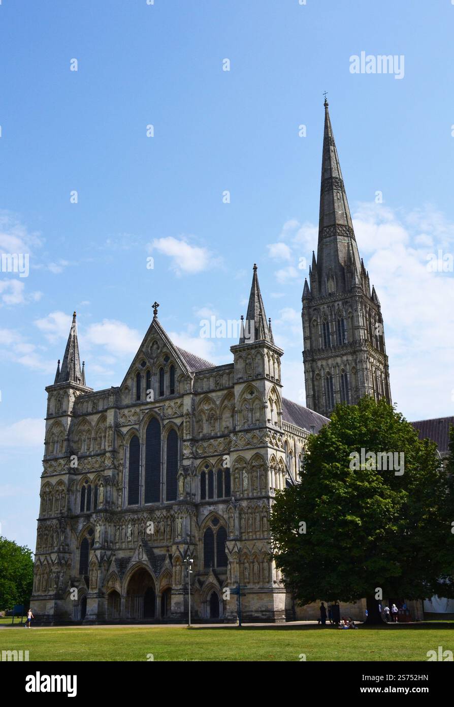 Kathedrale von Salisbury - Kirche der Heiligen Jungfrau Maria. Eine anglikanische Kathedrale in Salisbury, England, Großbritannien Stockfoto
