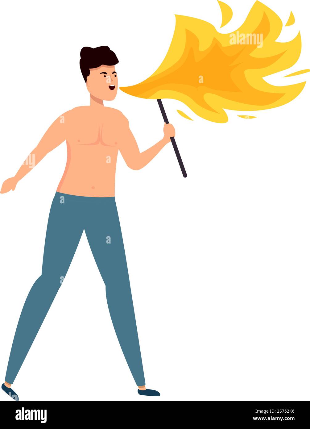 Große Flamme Icon Cartoon Vektor. Feuershow. Flammenereignis. Große Flamme Icon Cartoon Vektor. Feuershow Stock Vektor