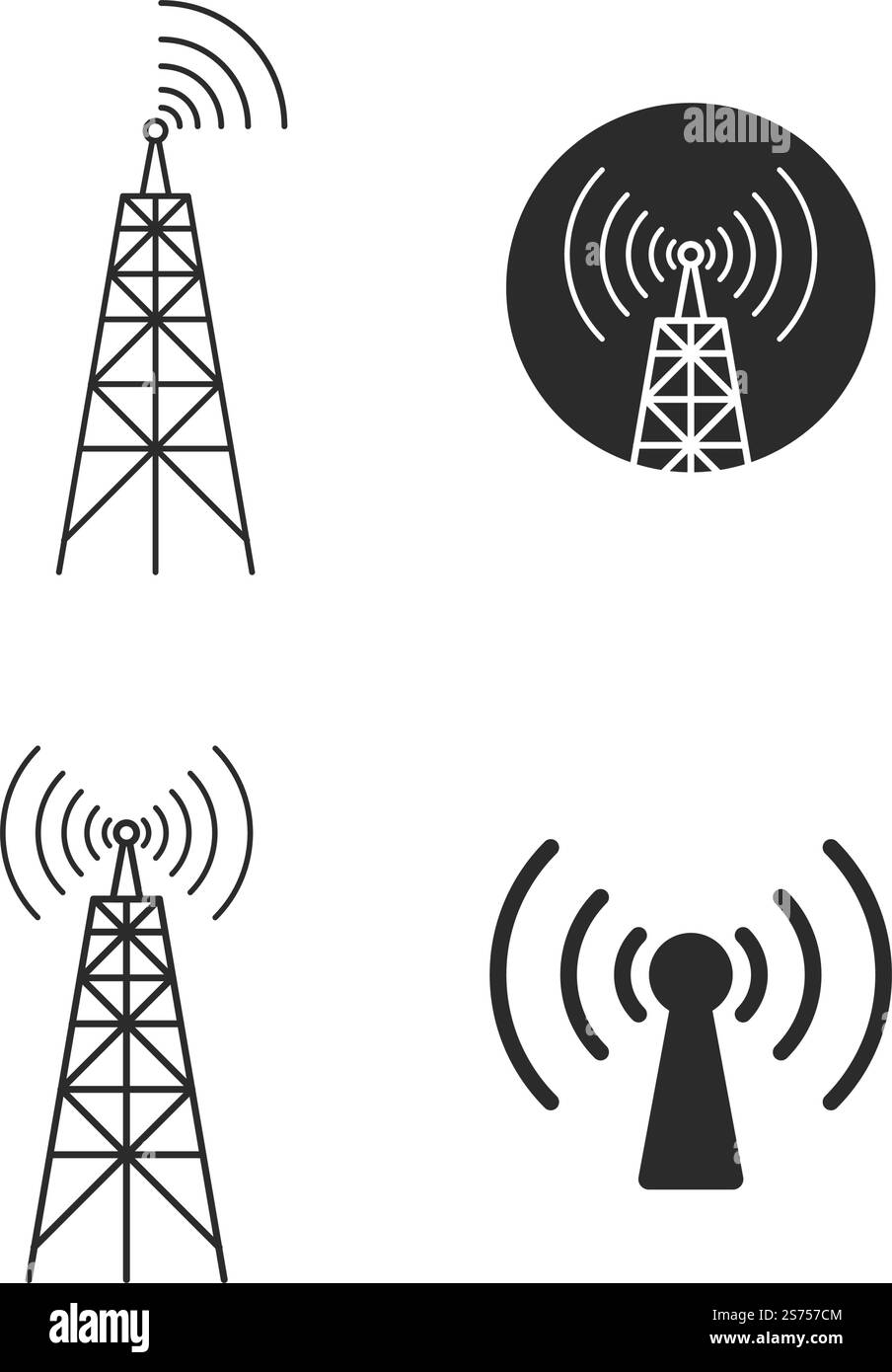 Senderturm Icon, Internet Turm Icon flache Design Vektor Stock Vektor