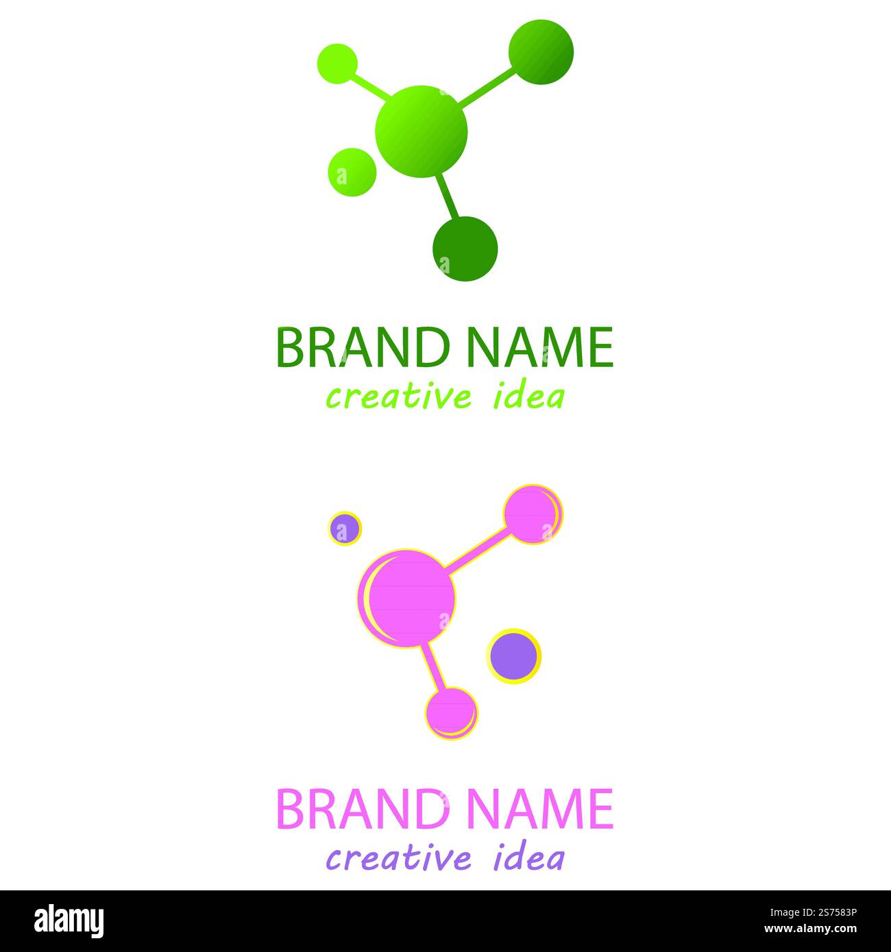 Vektor-Vorlage für Illustration des Moleküllogos Stock Vektor