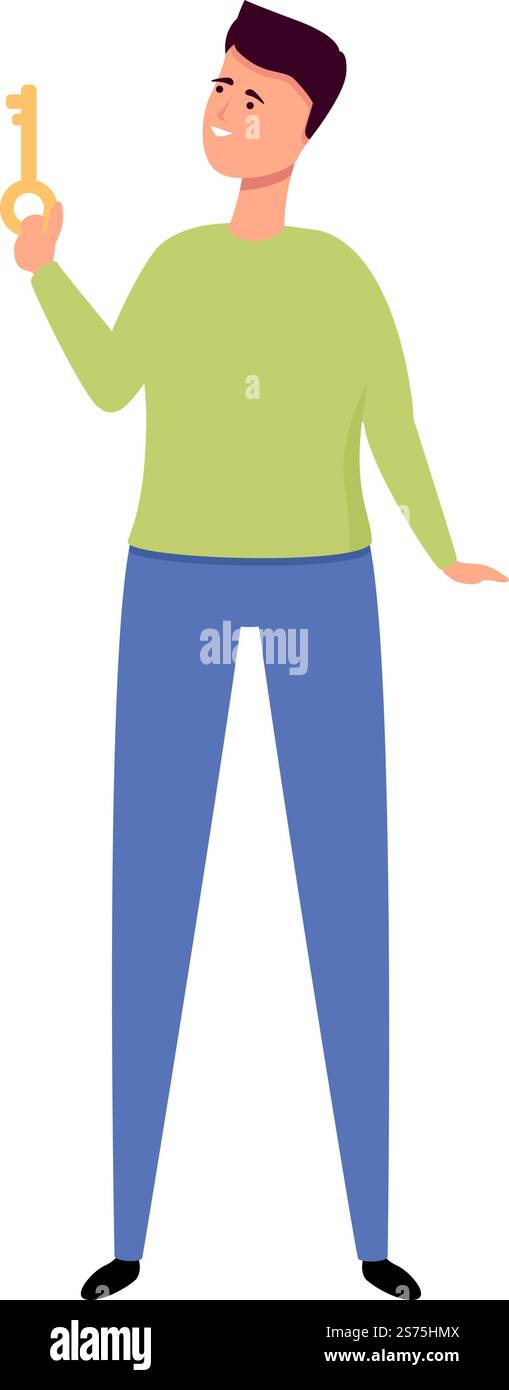 Der Schlüssel zu Skills Icon Cartoon Vektor. Stützspannung. Psychische Hilfe. Der Schlüssel zu Skills Icon Cartoon Vektor. Stützspannung Stock Vektor