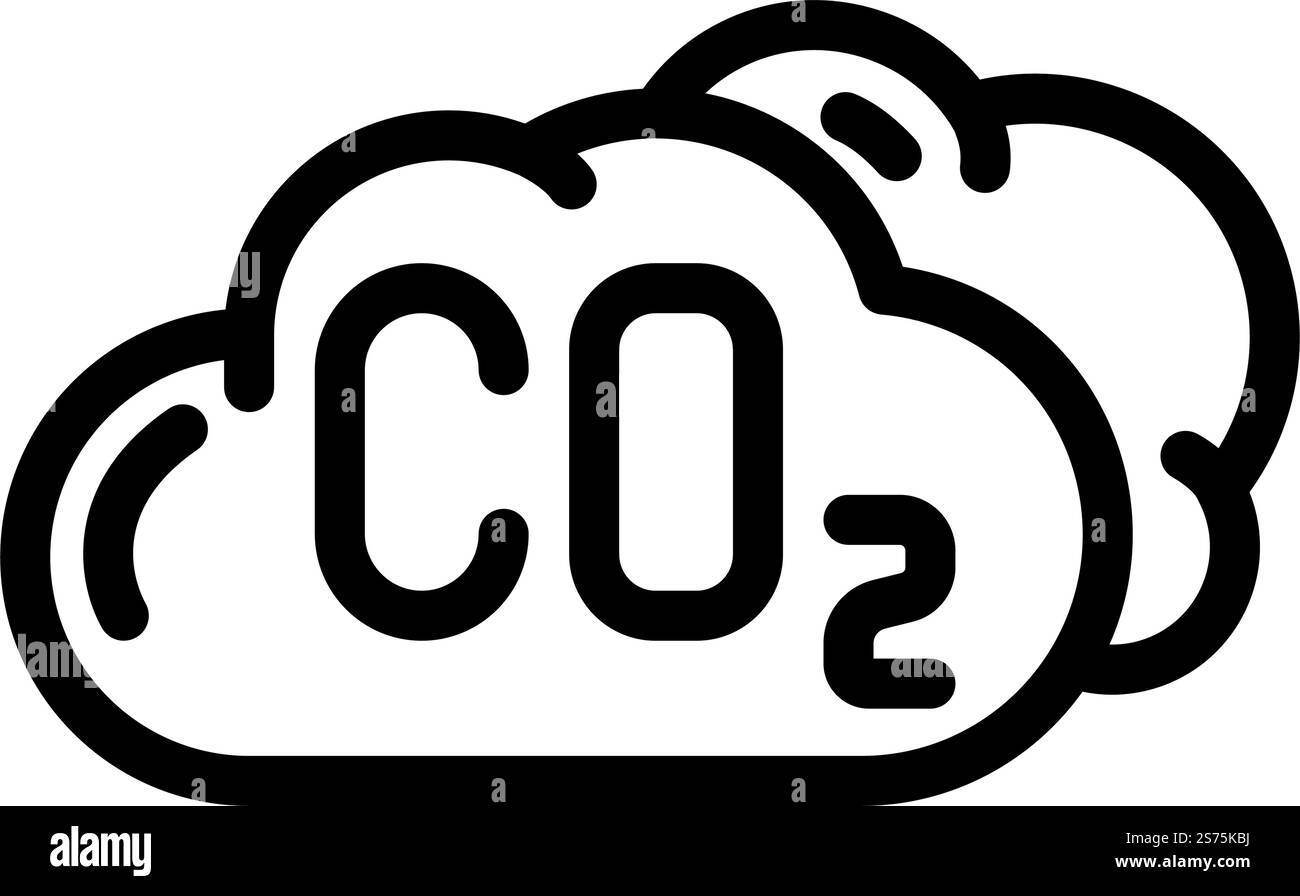 Emissionen co2 esg-Linie Symbolvektor. Emission co2 esg-Zeichen. Schwarze Abbildung des isolierten Kontursymbols. Emissionen co2 esg-Linie Vektorillustration Stock Vektor