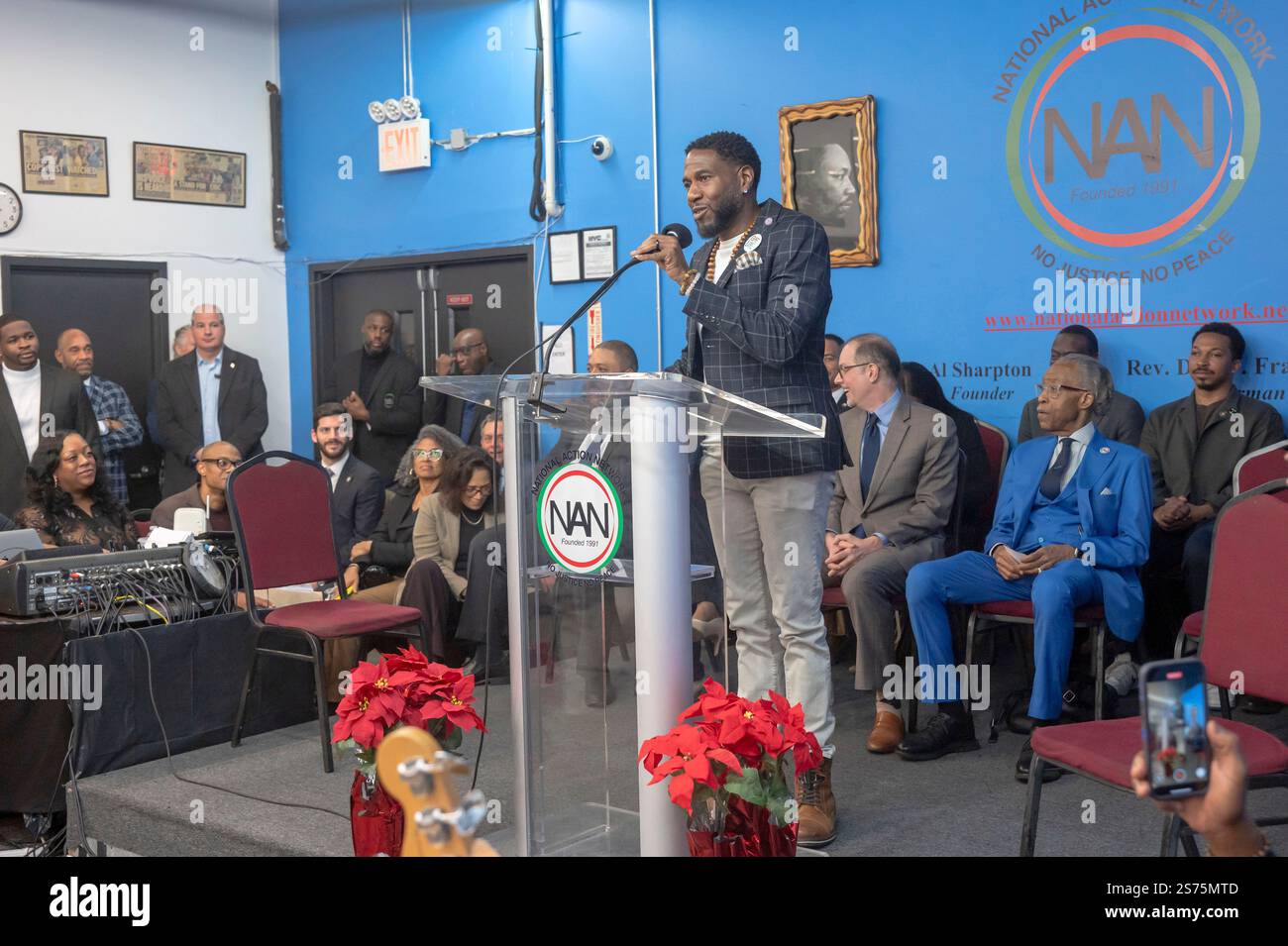 New York, Usa. Januar 2025. New York City Staatsanwalt Jumaane Williams spricht während eines Martin Luther King Jr. Tagesveranstaltung in Harlem. Quelle: SOPA Images Limited/Alamy Live News Stockfoto