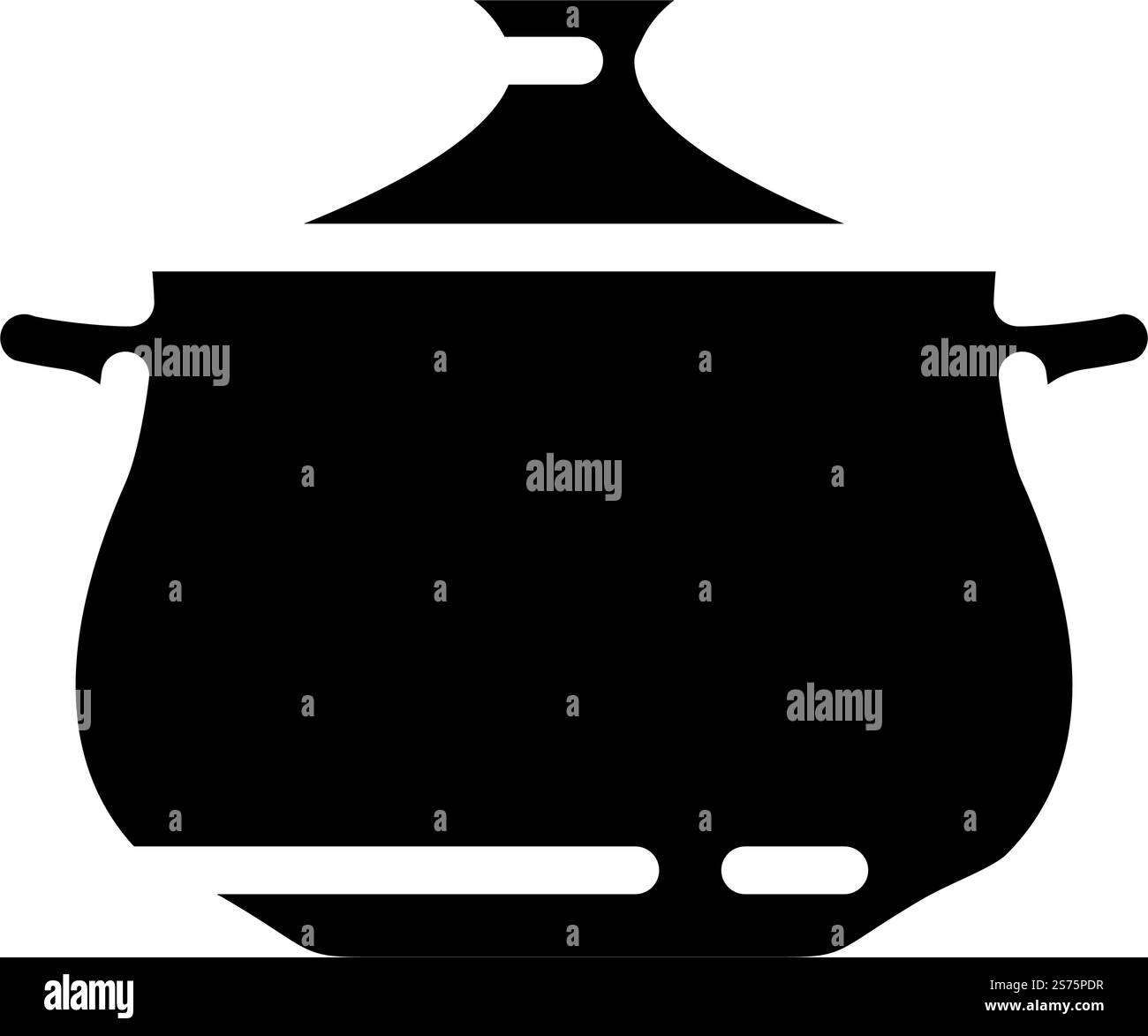 Traditionelle Topf Kochen Glyphe Symbol Vektor. Schild mit traditionellem Kochen von Töpfen. Isolierte Symboldarstellung. Traditionelle Topf Kochen Glyphe Symbol Vektor Illustration Stock Vektor