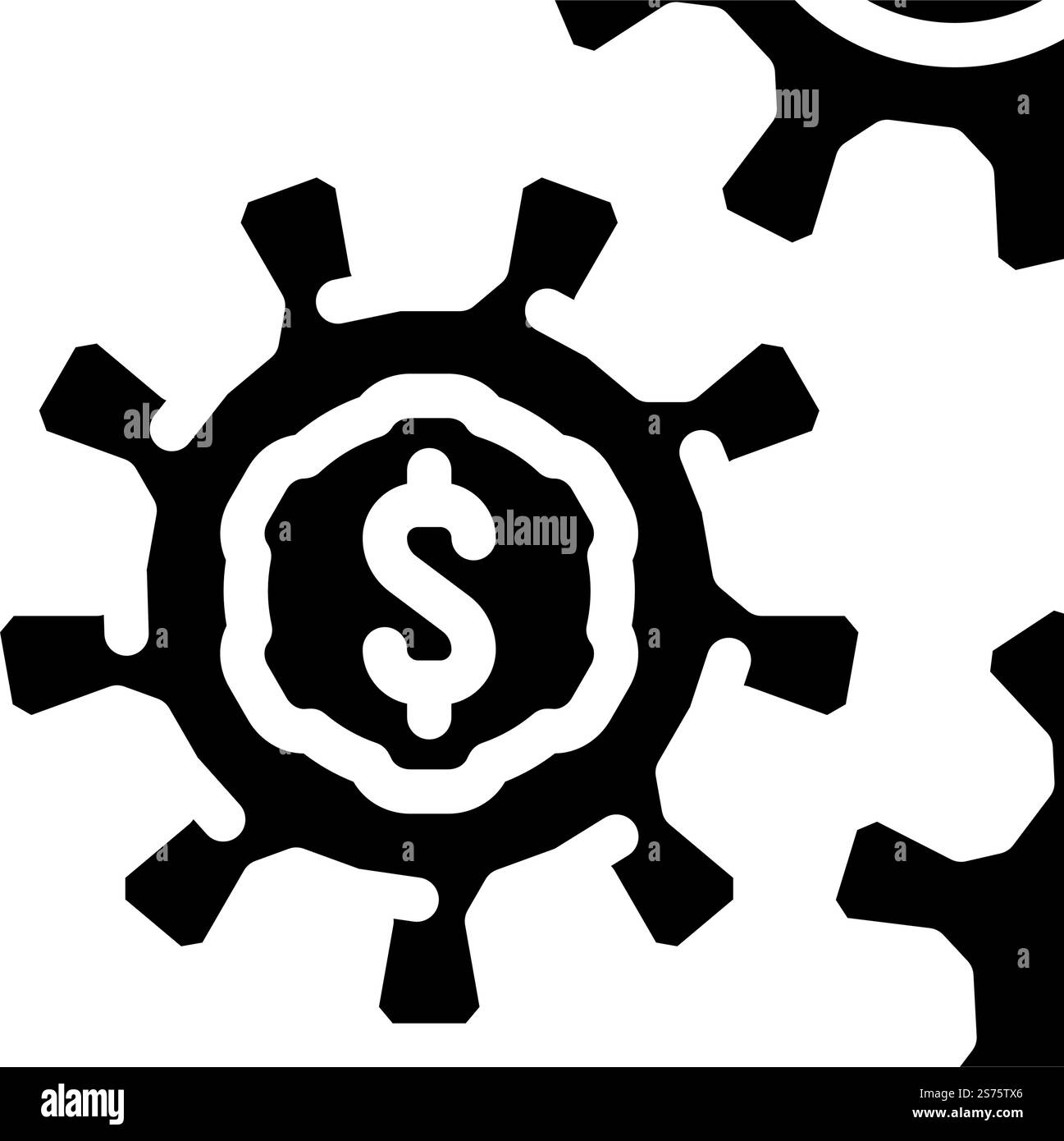 Gears esg Glyph Symbol Vektor. Gänge esg-Zeichen. Isolierte Symboldarstellung. Gears esg Glyph Symbol Vektor-Illustration Stock Vektor