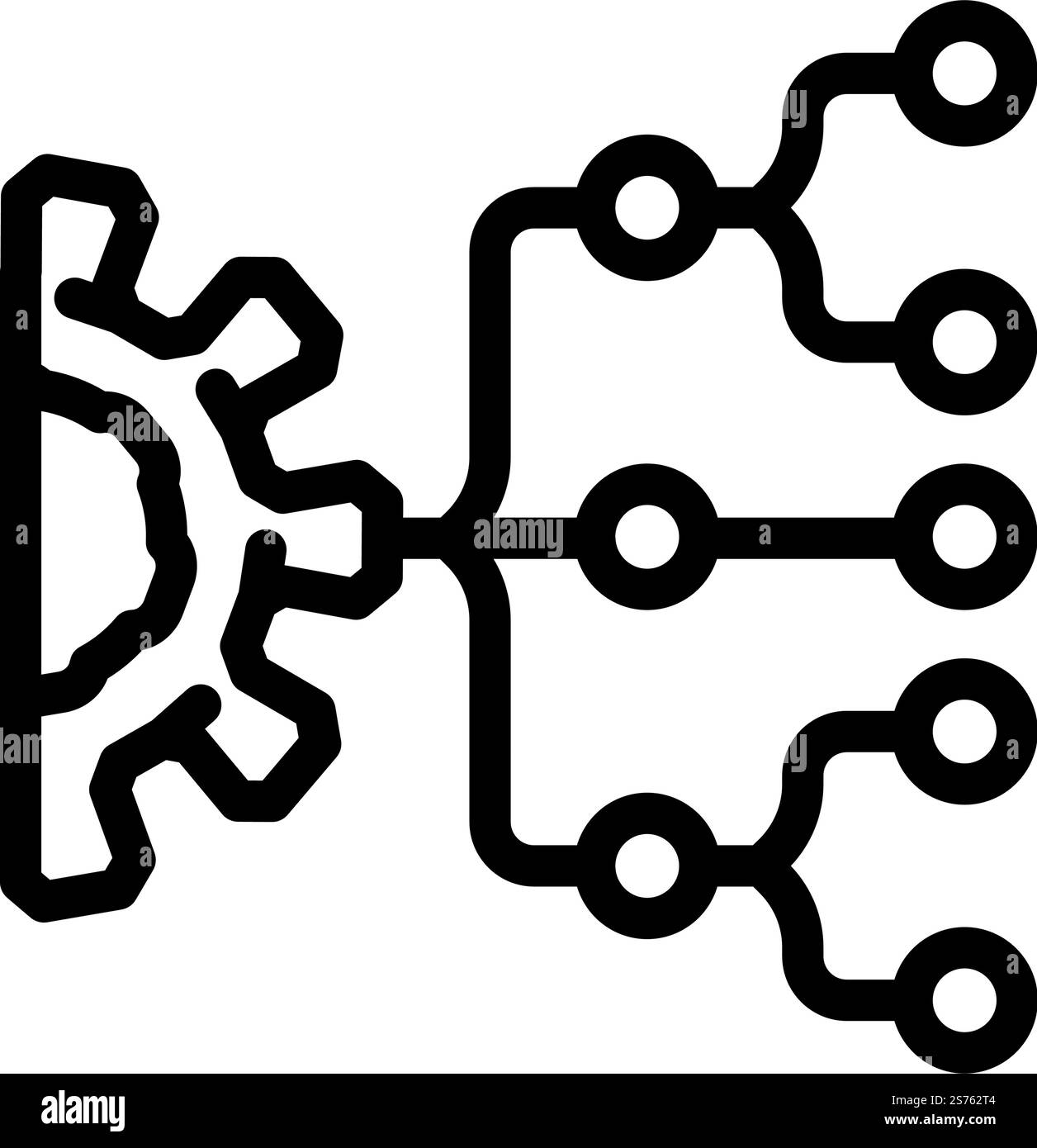 Management esg-Liniensymbolvektor. Management esg-Zeichen. Schwarze Abbildung des isolierten Kontursymbols. Vektorgrafik für Management esg-Linien Stock Vektor