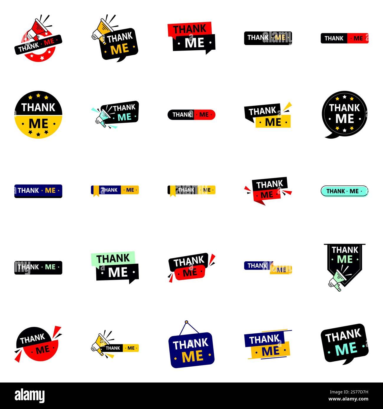 25 professionelle Dankesbanner, um Dankbarkeit zu zeigen Stock Vektor