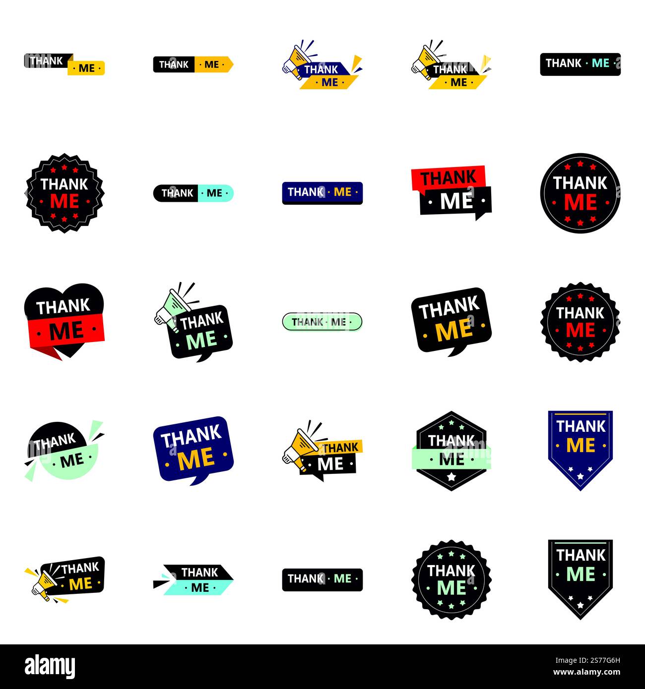 Bedanken Sie sich mit unseren 25-Pack Dankesbanner Stock Vektor