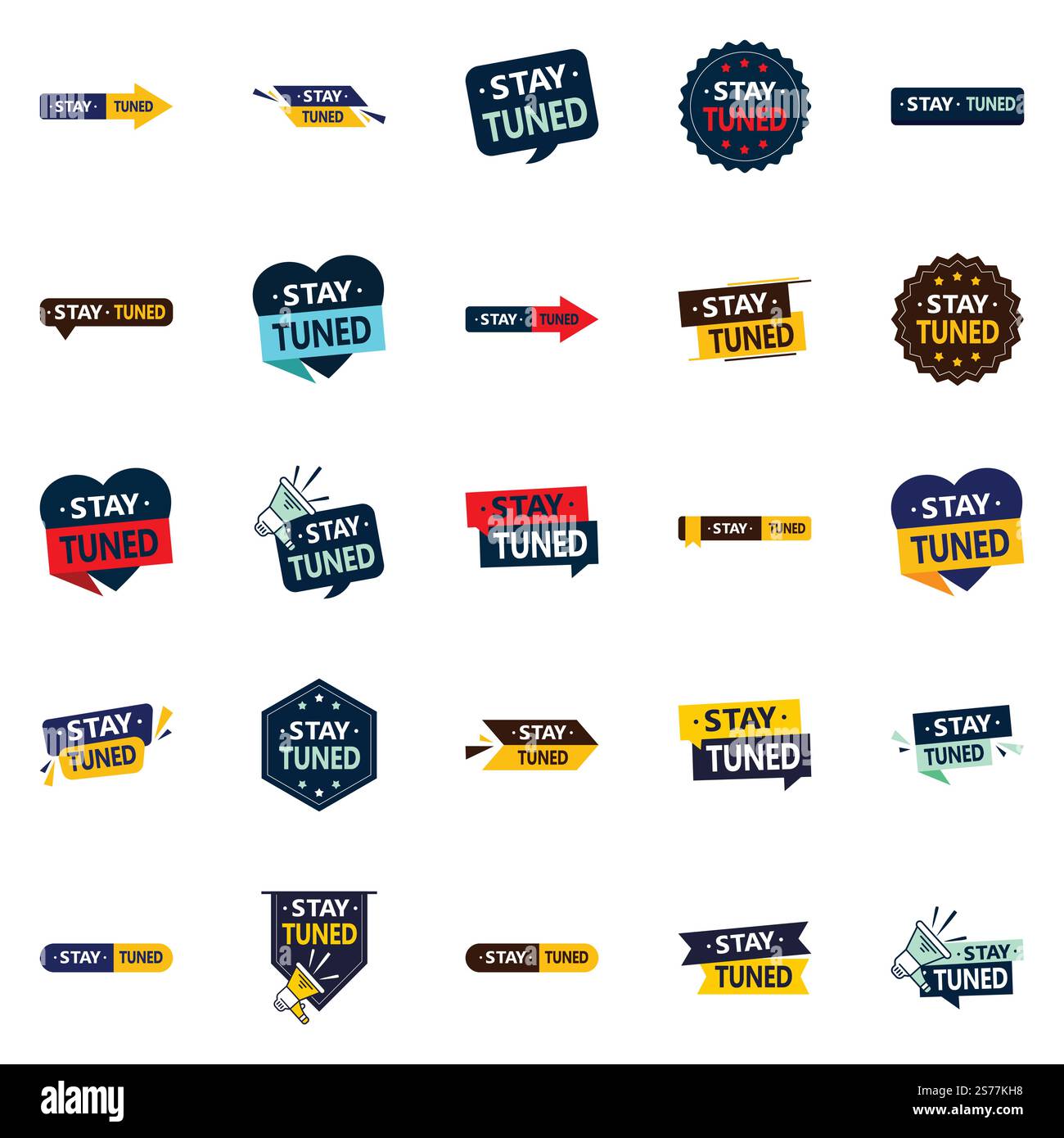 25 moderne Vektordesigns für einen frischen Look in Ihrer Werbung Stock Vektor