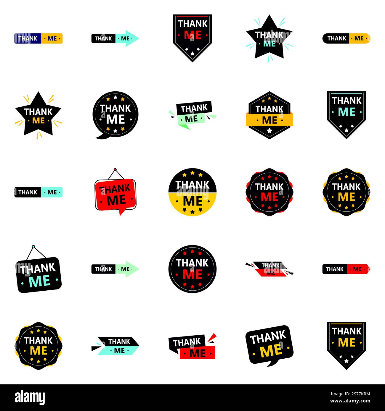 25 professionelle Dankesbanner, um Dankbarkeit zu zeigen Stock Vektor