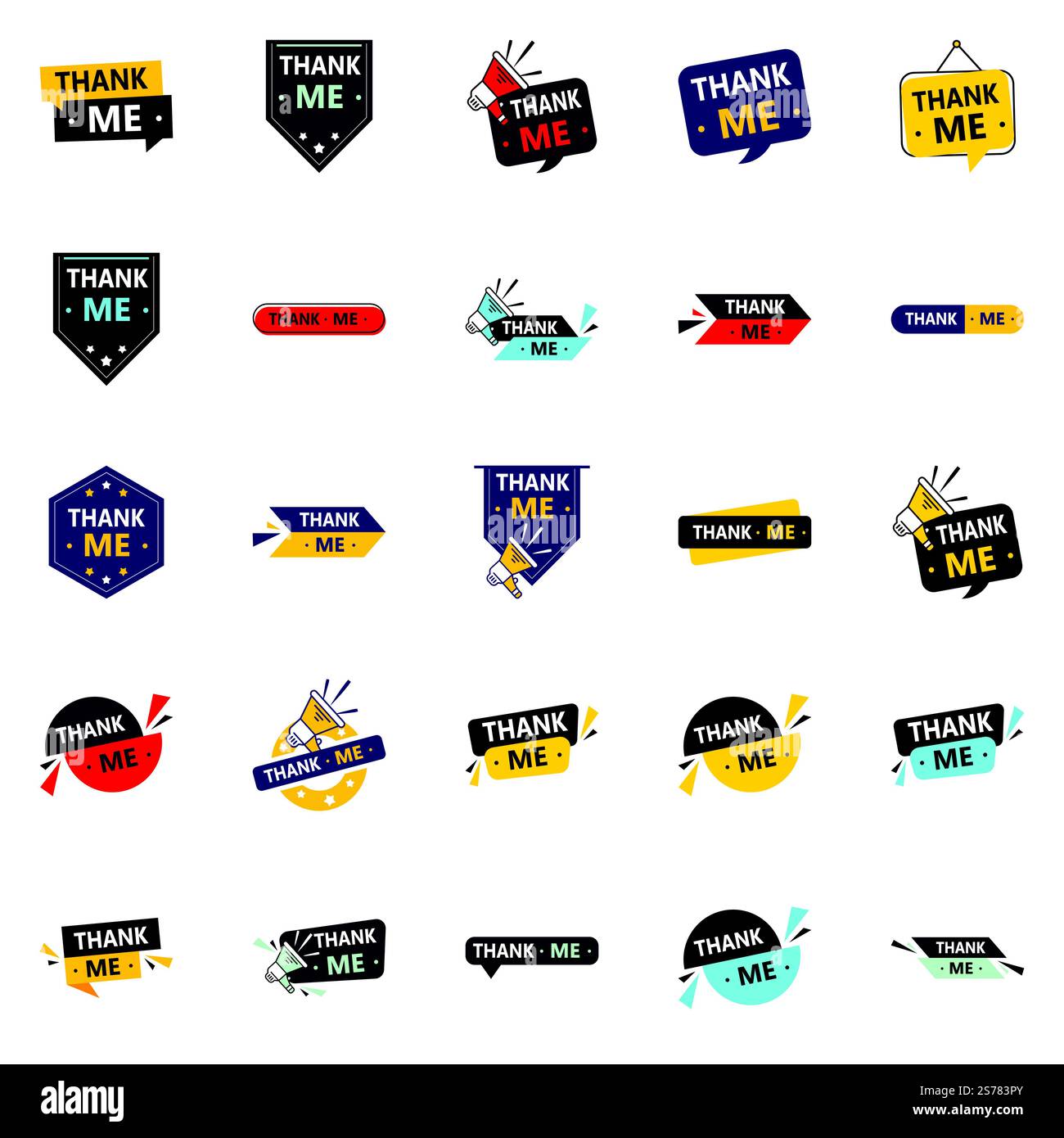 Bedanken Sie sich mit unseren 25-Pack Dankesbanner Stock Vektor