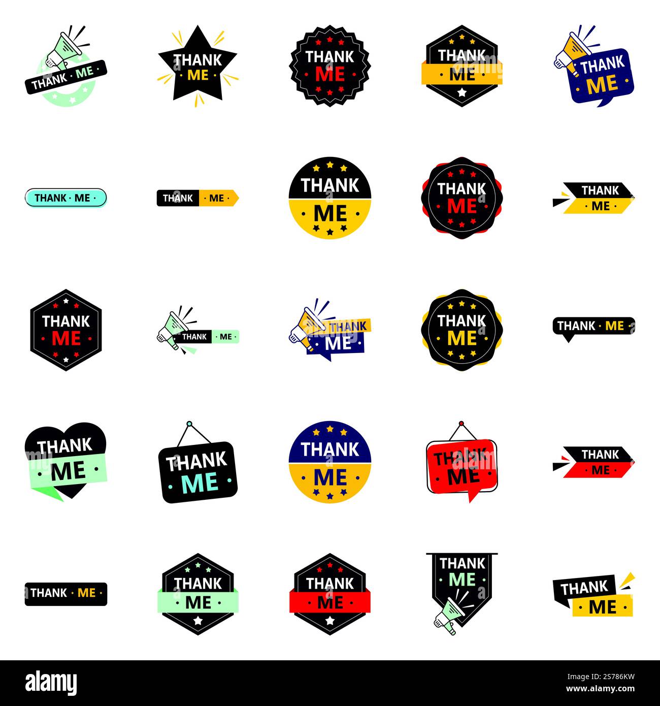 Bedanken Sie sich mit unseren 25-Pack Dankesbanner Stock Vektor