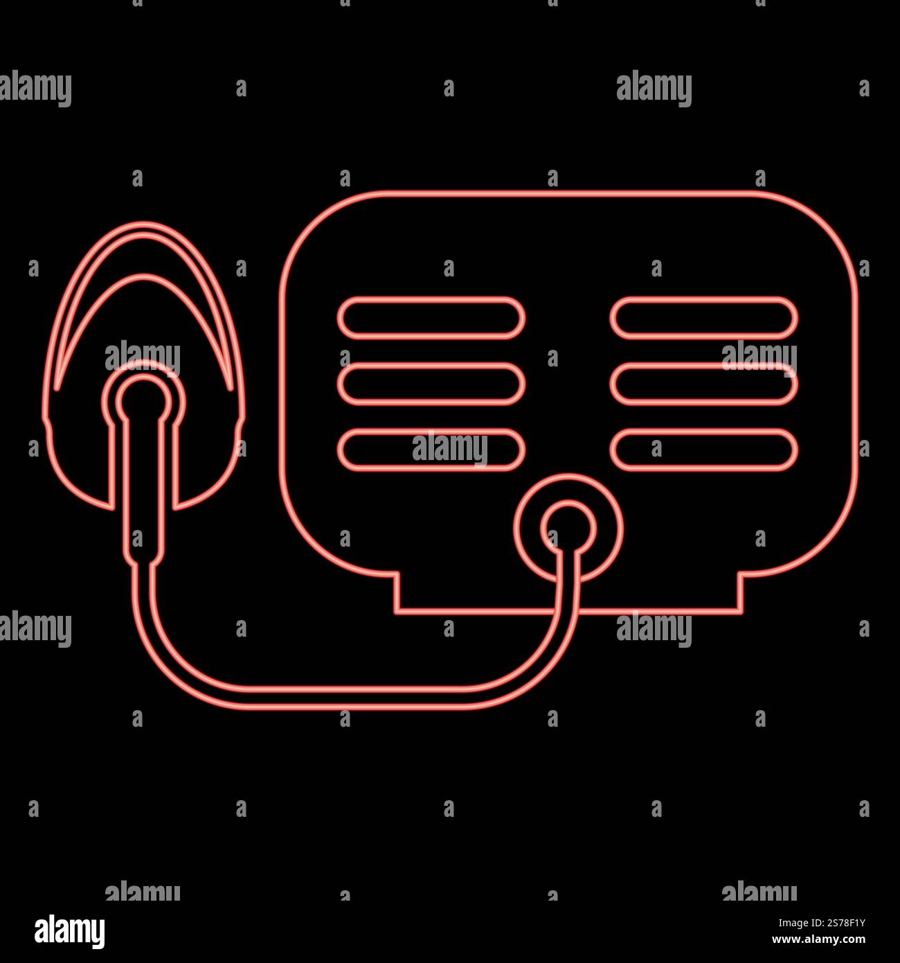 Neon-Vernebler mit Maske rot Farbe Vektor Illustration Bild flach Stil Licht. Neon-Vernebler mit Maske rot Farbe Vektor Illustration Bild flach Stil Stock Vektor