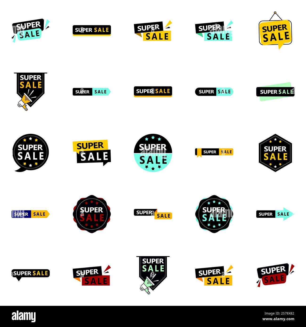 25 Super-Sale-Banner für Unternehmens- und Unternehmens-Websites Stock Vektor