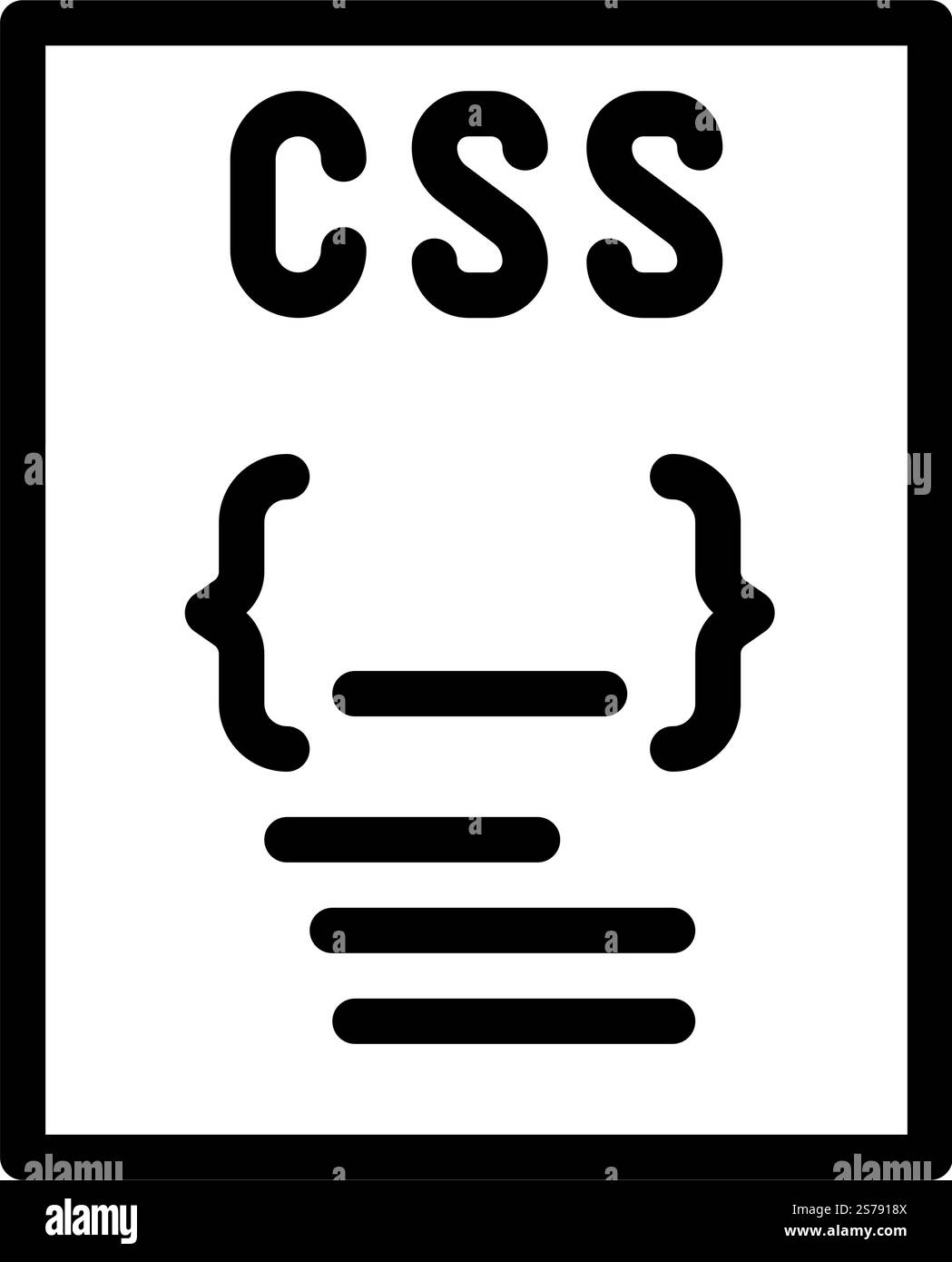 css-Dateiformat Dokumentzeilen-Symbolvektor. Dokument-Signatur im css ...