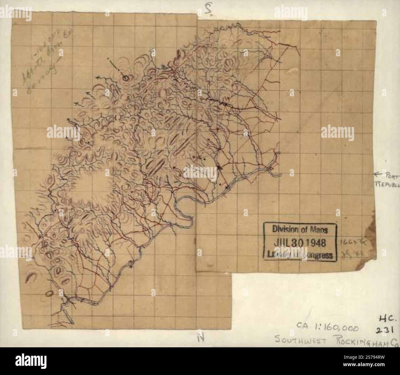 (Skizze des südöstlichen Teils von Rockingham County, Virginia). 1880 Stockfoto