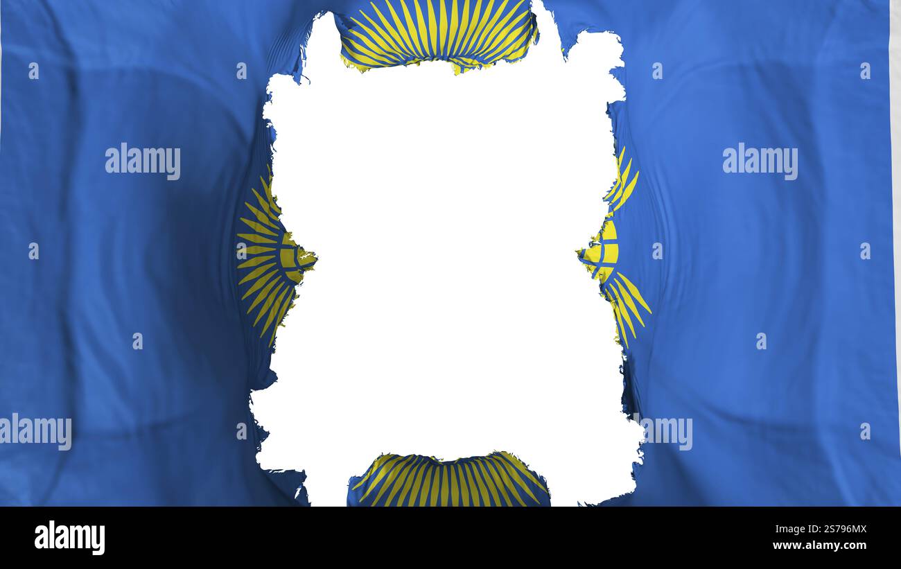 Ripped Commonwealth of Nations fliegende Flagge, über weißem Hintergrund, 3D-Rendering Stockfoto