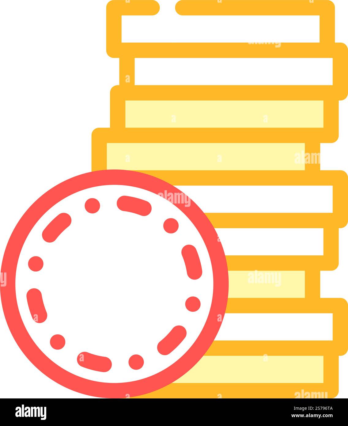 Stack Money Gold Farbe Symbol Vektor. Goldenes Geldzeichen. Isolierte Symboldarstellung. Stapel Geld Gold Farbe Symbol Vektor Illustration Stock Vektor