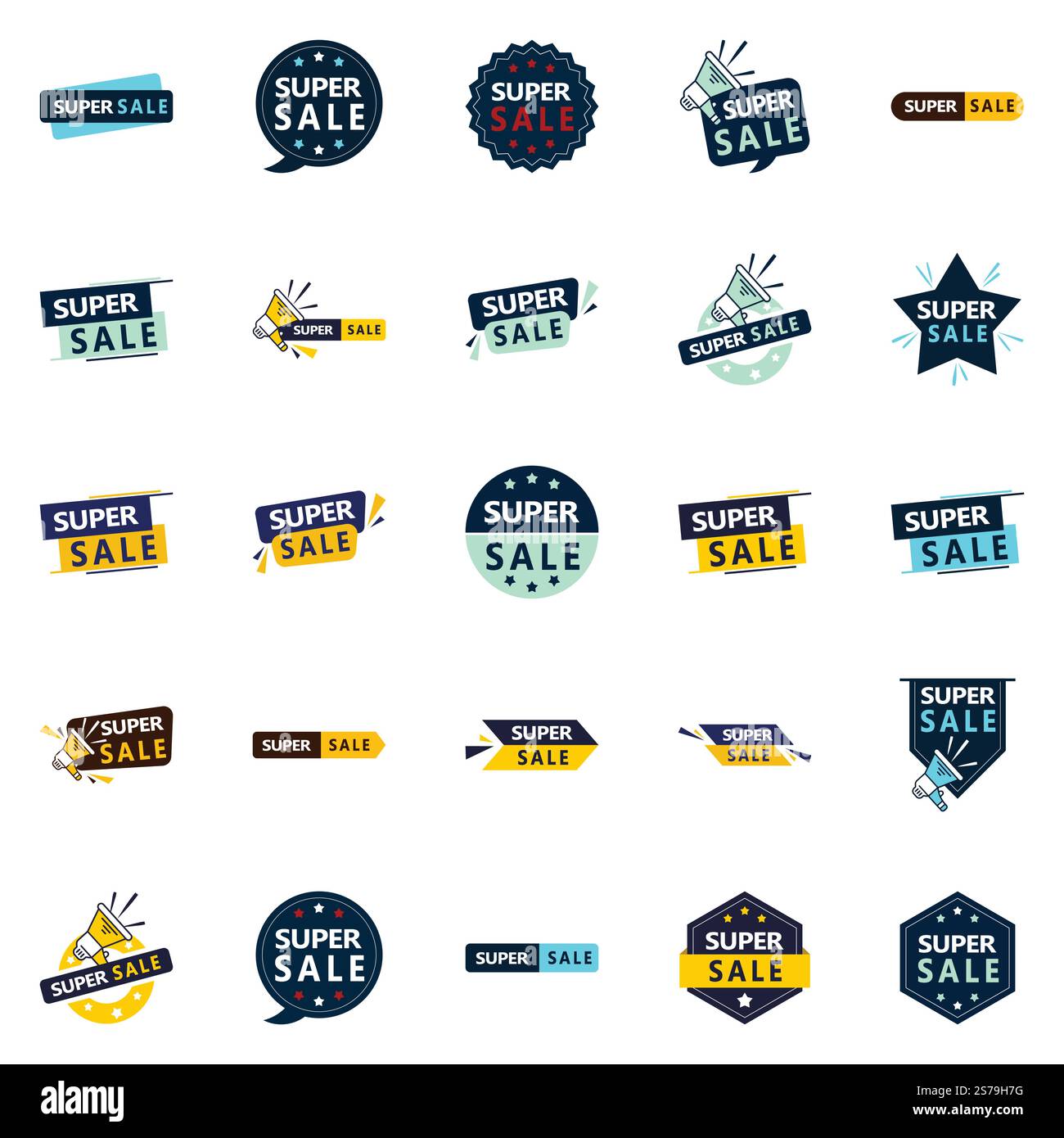25 Super-Sale-Banner für Unternehmens- und Unternehmens-Websites Stock Vektor