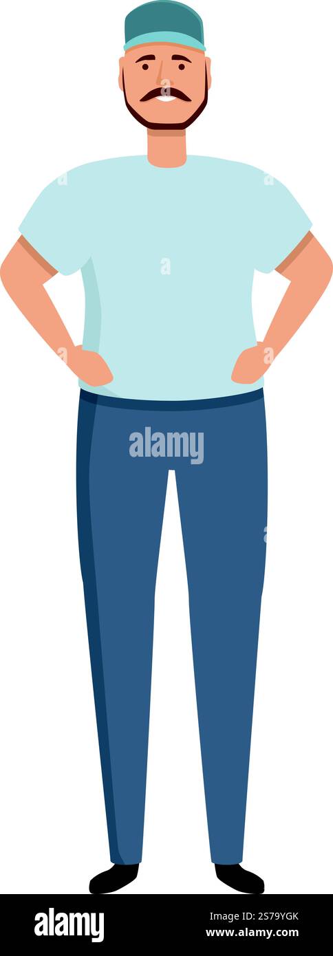 Amerikanische Trucker-Ikone Cartoon-Vektor. Treiberzeichen. Fracht anliefern. Amerikanische Trucker-Ikone Cartoon-Vektor. Treiberzeichen Stock Vektor