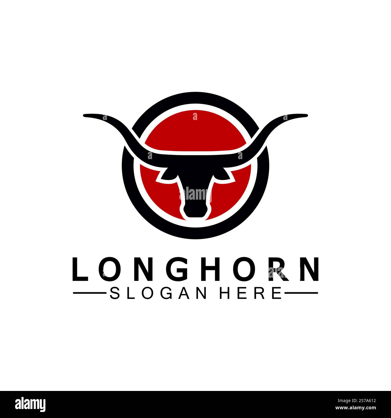 Logovorlage mit langem Horn, Vektordesign Stock Vektor