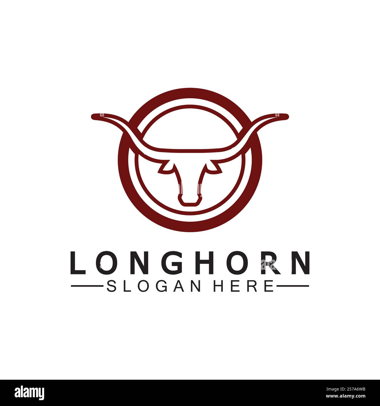 Logovorlage mit langem Horn, Vektordesign Stock Vektor