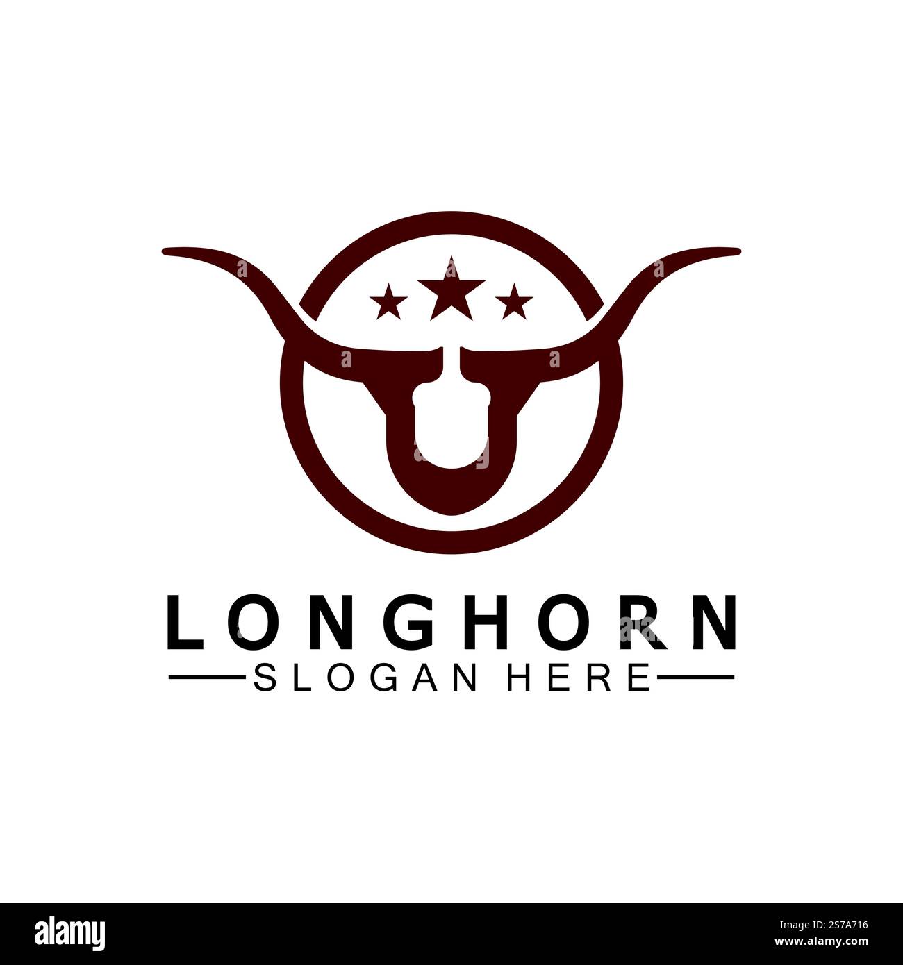 Logovorlage mit langem Horn, Vektordesign Stock Vektor