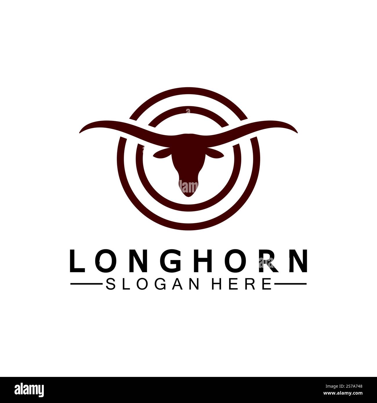 Logovorlage mit langem Horn, Vektordesign Stock Vektor