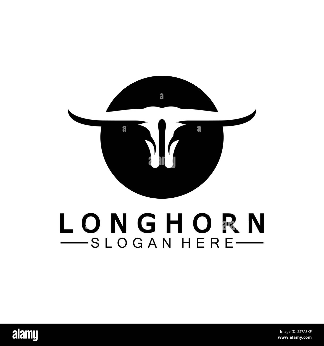 Logovorlage mit langem Horn, Vektordesign Stock Vektor