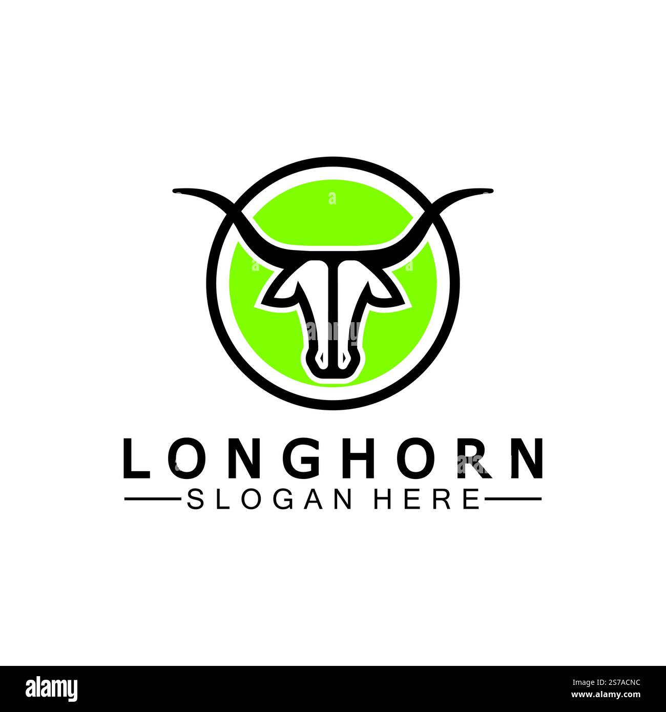 Logovorlage mit langem Horn, Vektordesign Stock Vektor