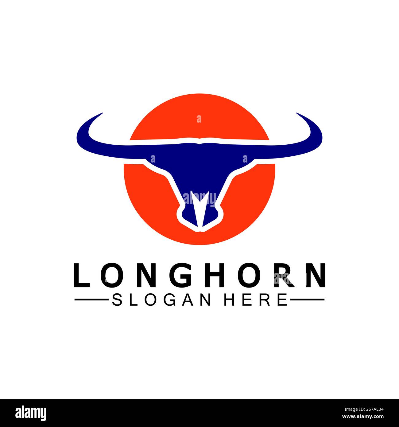 Logovorlage mit langem Horn, Vektordesign Stock Vektor