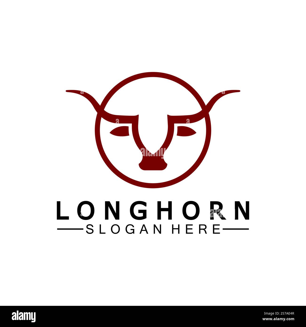 Logovorlage mit langem Horn, Vektordesign Stock Vektor