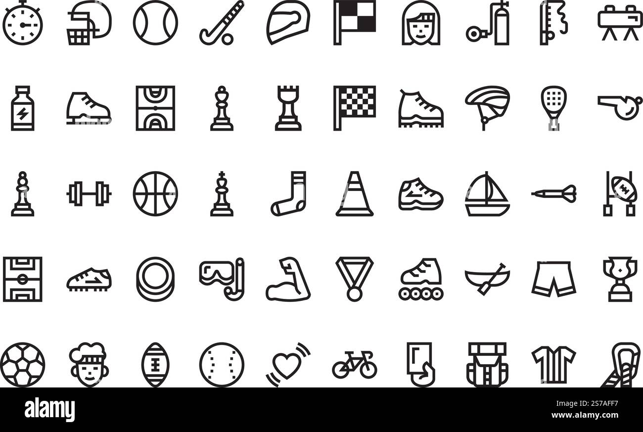 Hochwertige Sammlung von Vektorsymbolen mit editierbarer Kontur. Ideal für professionelle und kreative Projekte. Stock Vektor