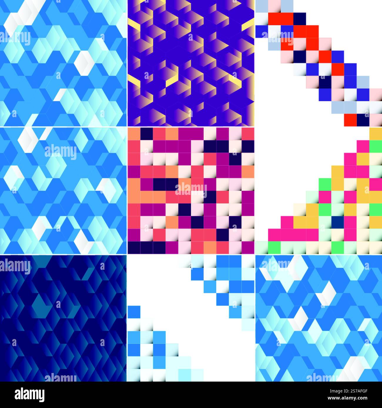 Vektorhintergrund mit einer Illustration einer abstrakten Textur mit Quadraten, die als Musterdesign für Banner geeignet sind. Poster. Flyer. Karten. Postkarten. Abdeckungen. Broschüren; Packung mit 9 Stück erhältlich Stock Vektor