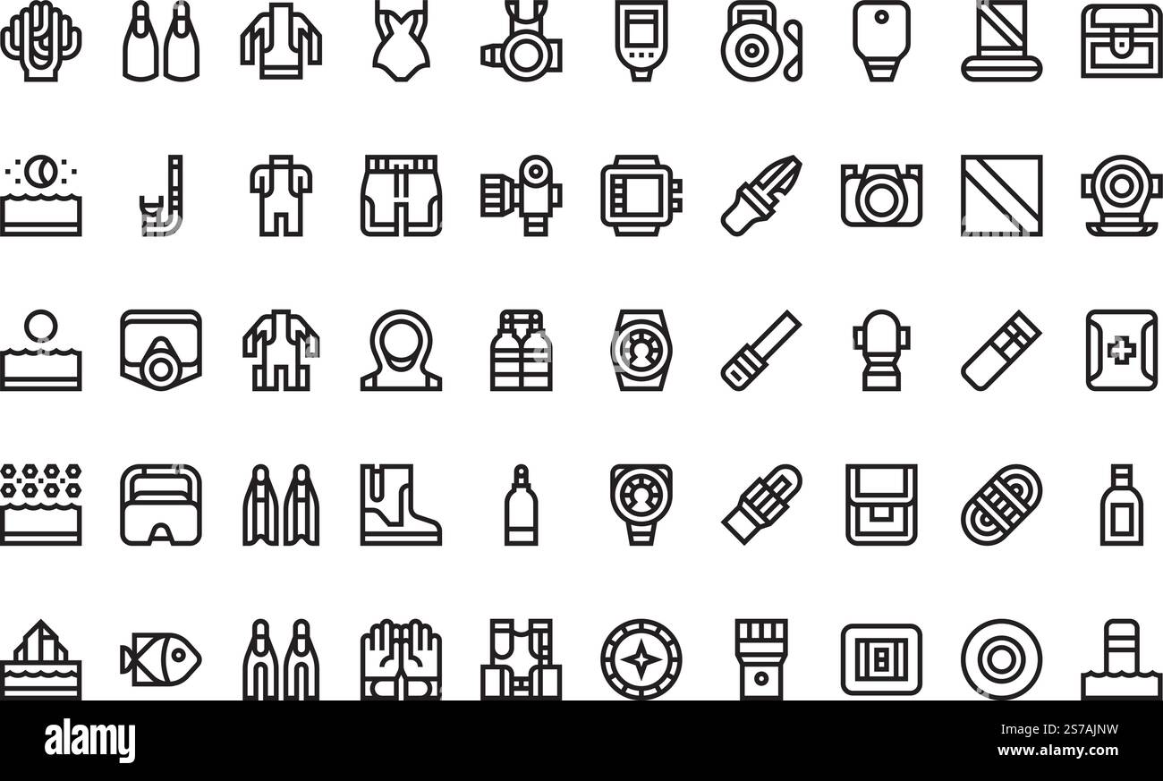 Hochwertige Sammlung von Vektorsymbolen mit editierbarer Kontur. Ideal für professionelle und kreative Projekte. Stock Vektor