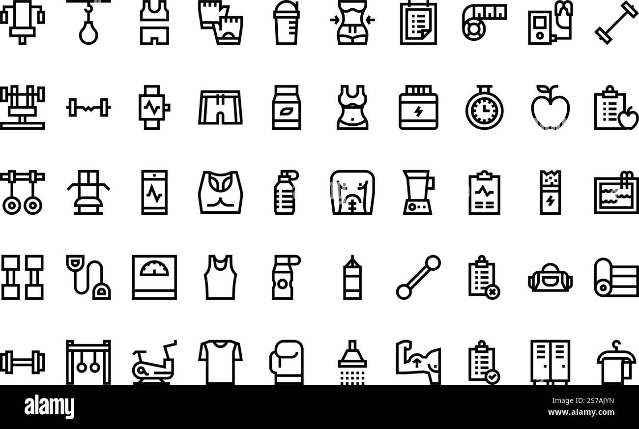 Hochwertige Sammlung von Vektorsymbolen mit editierbarer Kontur. Ideal für professionelle und kreative Projekte. Stock Vektor