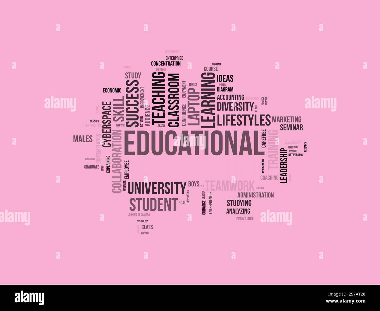 Word Cloud-Vorlage für Education Development. Pädagogische Entwicklung Konzept Vektor tagcloud Hintergrund. Stock Vektor