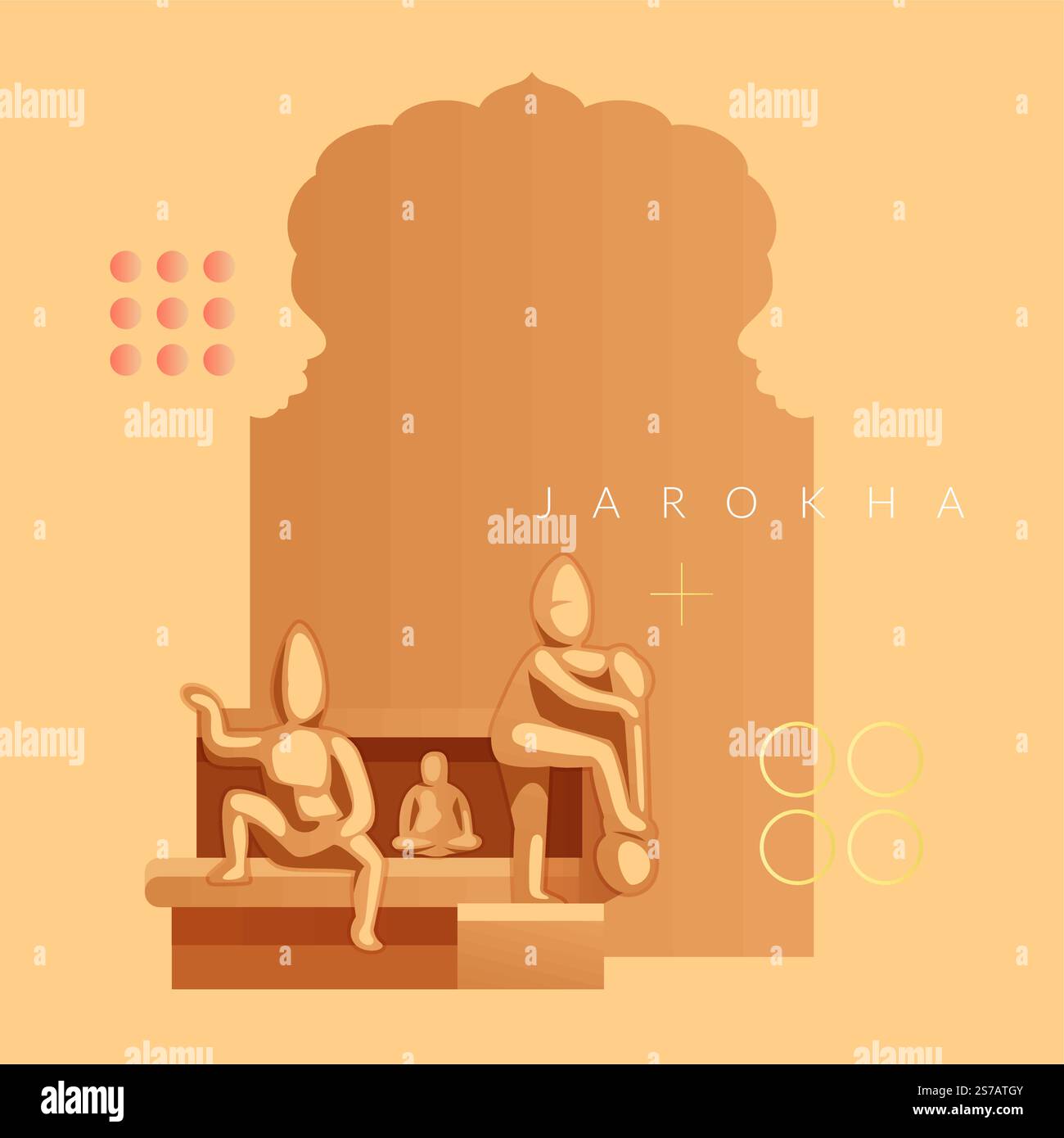 Jharokha – Window Elements – Stock Illustration als EPS 10-Datei Stock Vektor