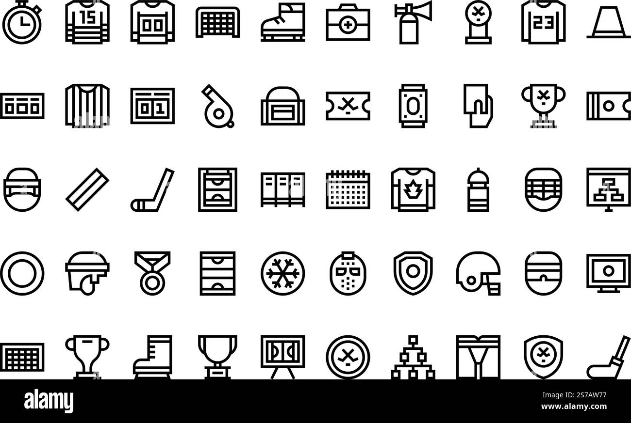 Hochwertige Sammlung von Vektorsymbolen mit editierbarer Kontur. Ideal für professionelle und kreative Projekte. Stock Vektor