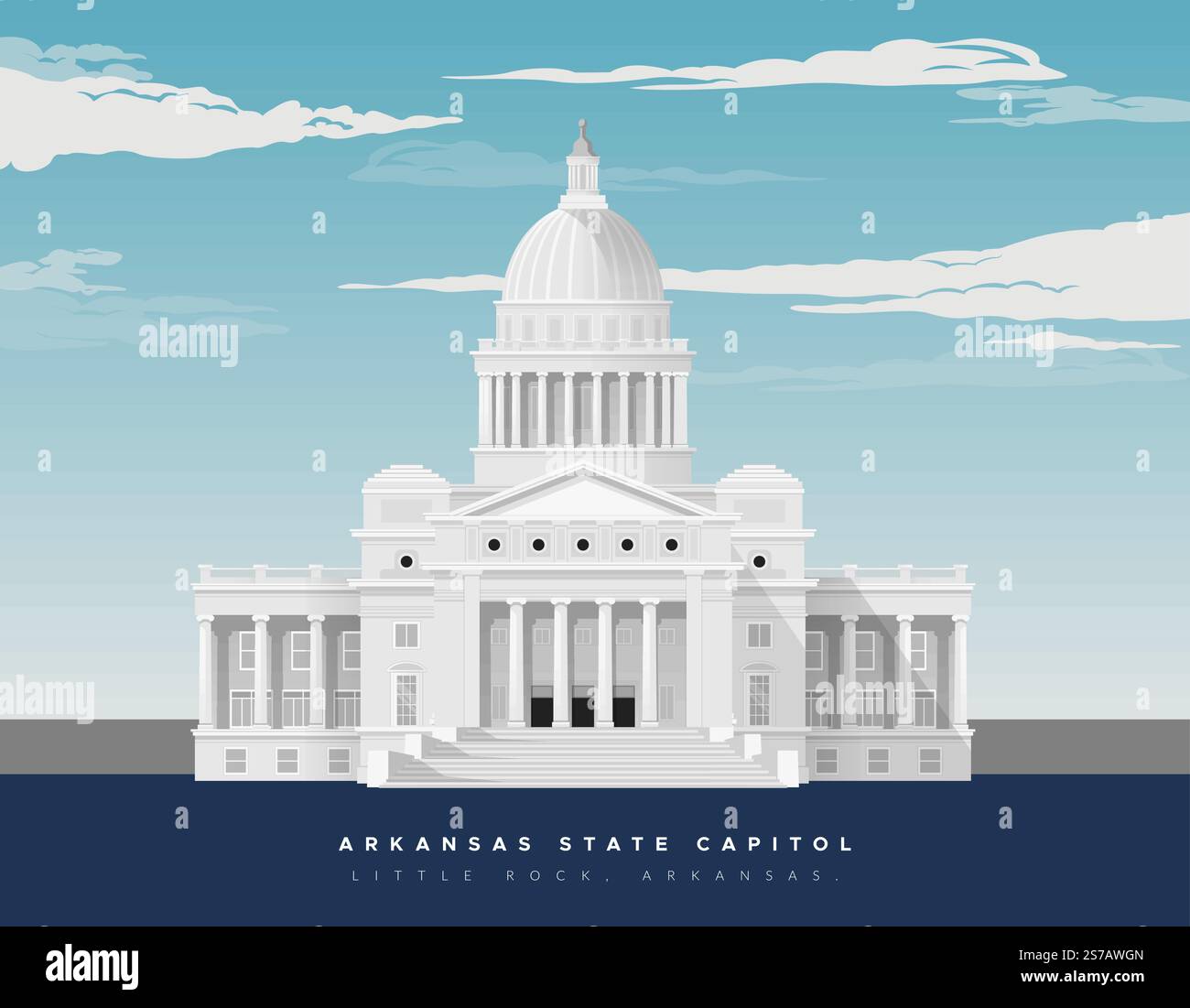 Arkansas State Capitol - Little Rock - Stock Illustration als EPS 10 Datei Stock Vektor