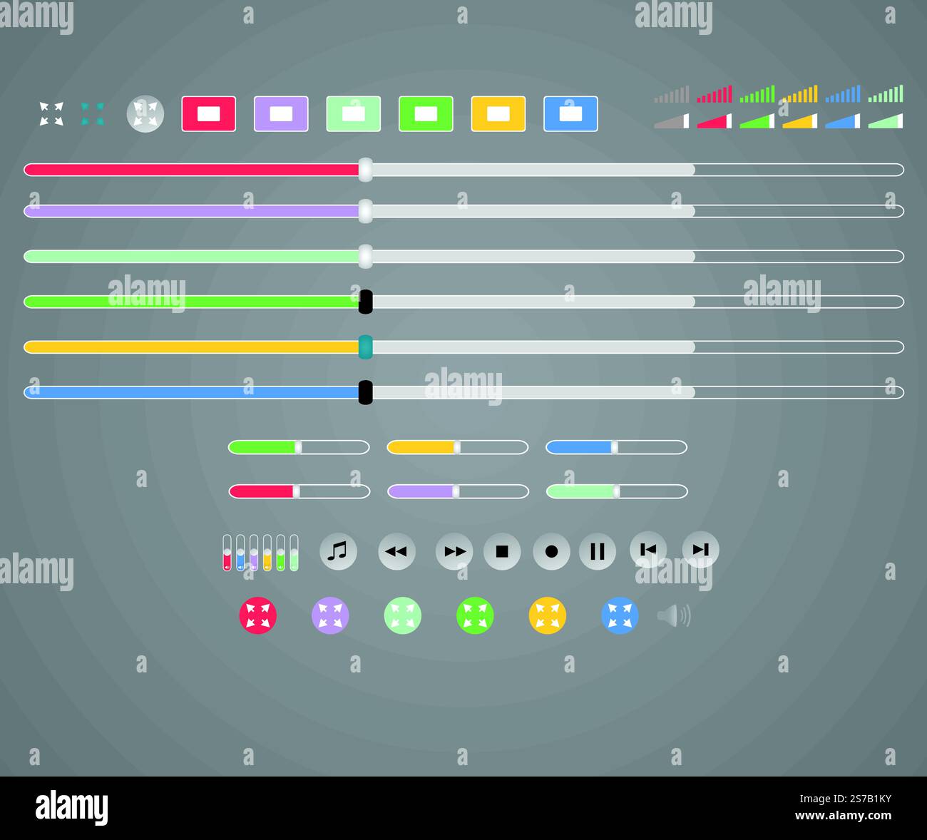 Media Player-Schnittstelle auf dunklem Hintergrund Stock Vektor