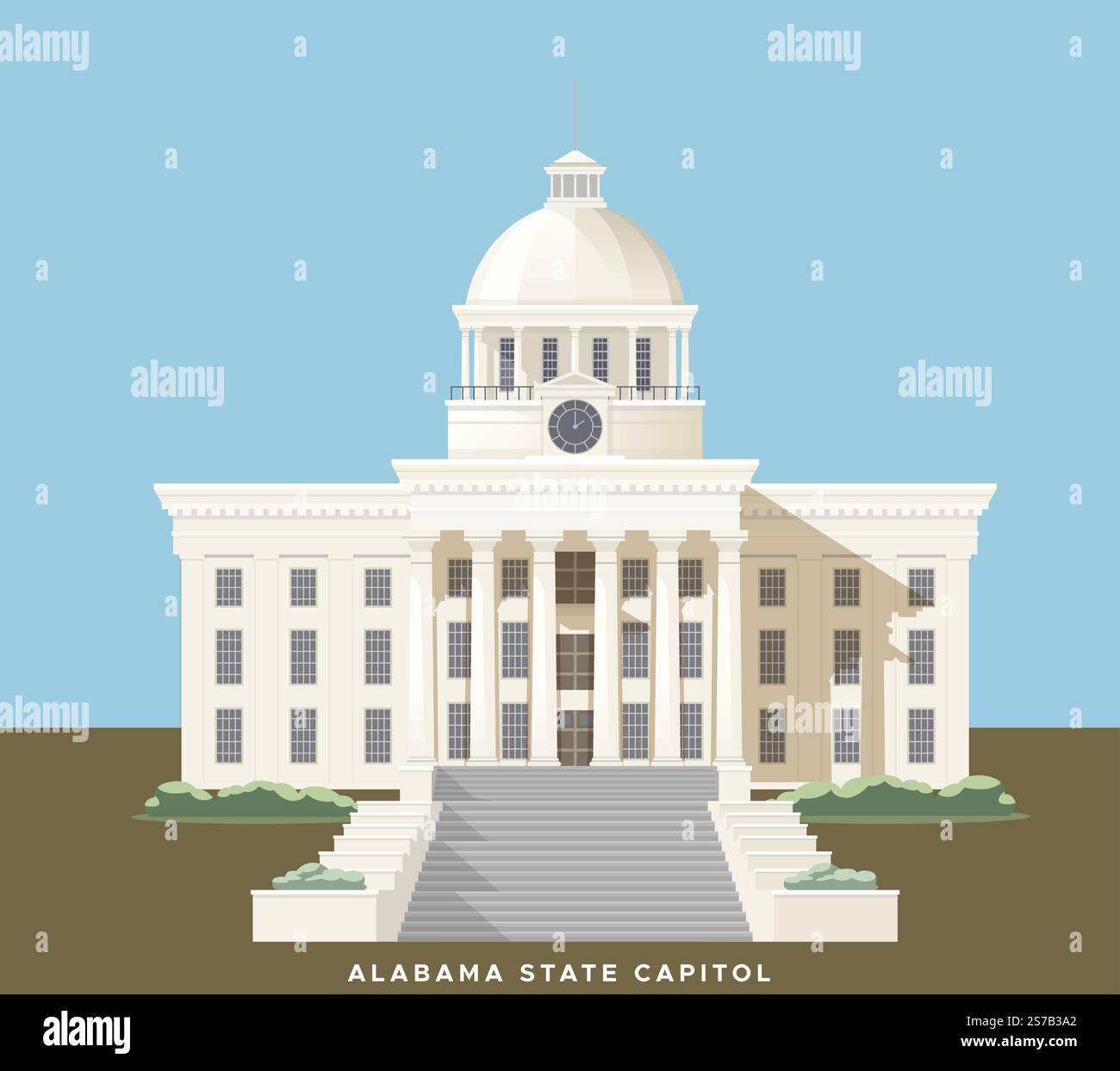 Alabama State Capitol - Montgomery, USA - Stock Illustration als EPS 10 Datei Stock Vektor