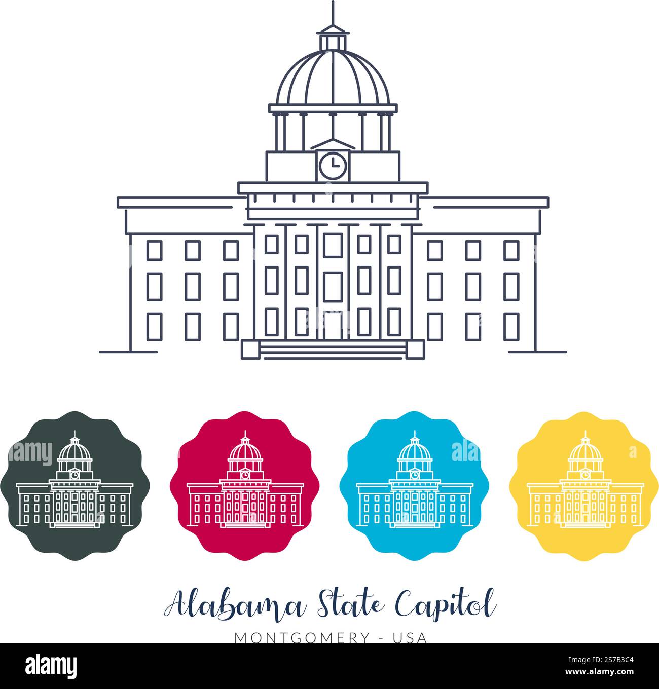 Alabama State Capitol - Montgomery, USA - Stock Illustration als EPS 10 Datei Stock Vektor
