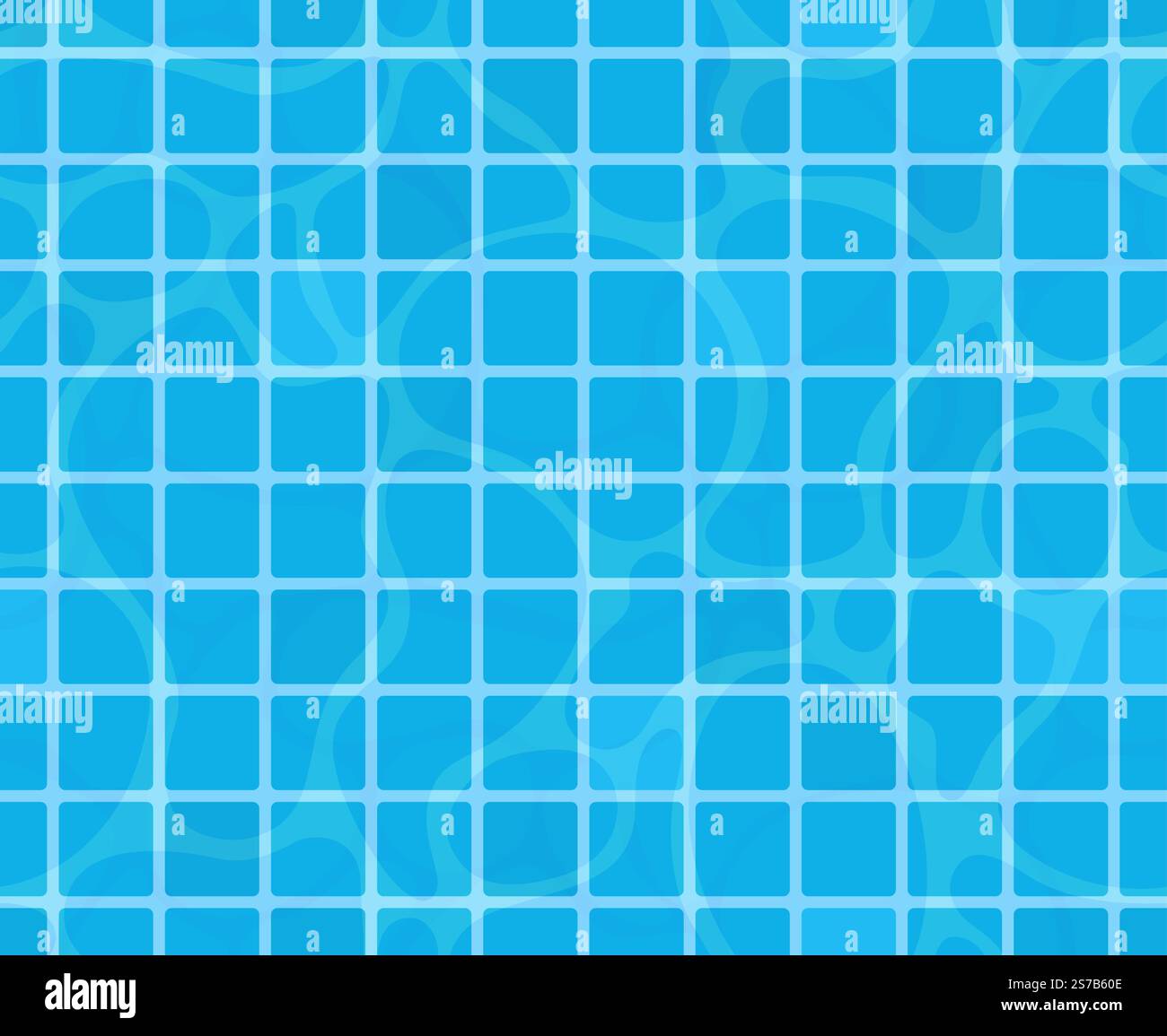 Die unteren Ätzstoffe des Schwimmbades welken und fließen mit Wellen. Nahtloses Muster. Textur der Wasseroberfläche. Draufsicht. Vektor Stock Vektor