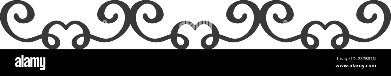 Diese elegante Borte verfügt über wirbelnde Linien, die ein nahtloses, sich wiederholendes Muster erzeugen. Ideal, um den verschiedenen des einen Hauch von Eleganz und Stil zu verleihen Stock Vektor