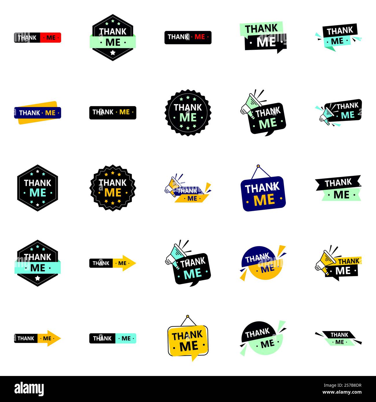 Bedanken Sie sich mit unseren 25-Pack Dankesbanner Stock Vektor